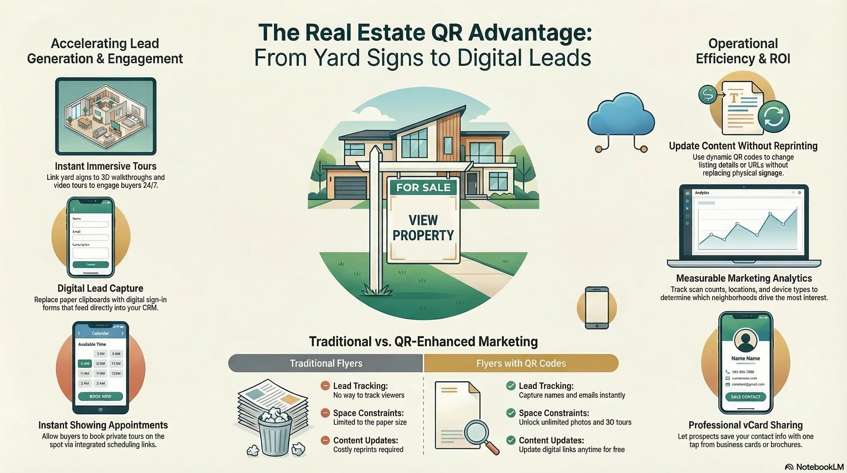 The Real Estate QR Advantage: From Yard Signs to Digital Leads Infographic